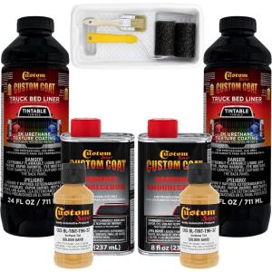 imageCustom Coat Federal Standard Color  30266 Golden Sand T96 Urethane RollOn BrushOn or SprayOn Truck Bed Liner 2 Quart Kit with Roller Applicator Kit  Textured Car Auto Protective Coating