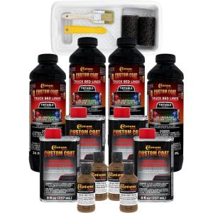 imageCustom Coat Federal Standard Color  33105 Field Drab Brown T78 Urethane RollOn BrushOn or SprayOn Truck Bed Liner 1 Gallon Kit with Roller Applicator Kit  Textured Car Auto Protective Coating
