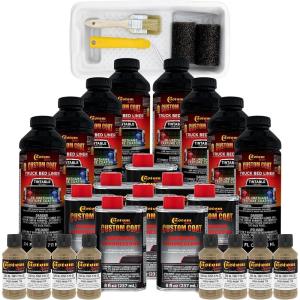 imageCustom Coat Federal Standard Color  33303 Khaki T76 Urethane RollOn BrushOn or SprayOn Truck Bed Liner 2 Gallon Kit with Roller Applicator Kit  Textured Car Auto Protective Coating