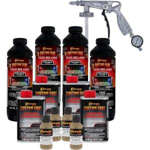 imageCustom Coat Federal Standard Color  33303 Khaki T76 Urethane SprayOn Truck Bed Liner 1 Gallon Kit with Spray Gun and Regulator  Durable Textured Protective Coating  Easy Mix Car Auto