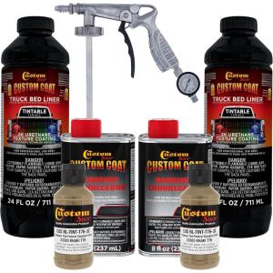 imageCustom Coat Federal Standard Color  33303 Khaki T76 Urethane SprayOn Truck Bed Liner 2 Quart Kit with Spray Gun and Regulator  Durable Textured Protective Coating  Easy Mix Car Auto