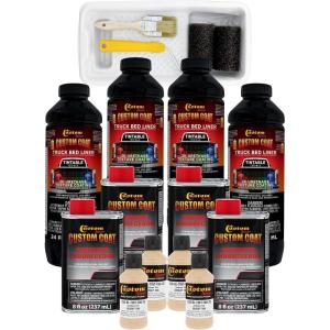 imageCustom Coat Federal Standard Color  33446 Desert Tan T80 Urethane RollOn BrushOn or SprayOn Truck Bed Liner 1 Gallon Kit with Roller Applicator Kit  Textured Car Auto Protective Coating