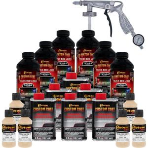 imageCustom Coat Federal Standard Color  33446 Desert Tan T80 Urethane SprayOn Truck Bed Liner 15 Gallon Kit with Spray Gun and Regulator  Durable Textured Protective Coating  Car Auto
