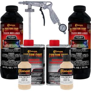 imageCustom Coat Federal Standard Color  33446 Desert Tan T80 Urethane SprayOn Truck Bed Liner 2 Quart Kit with Spray Gun and Regulator  Durable Textured Protective Coating  Easy Mix Car Auto