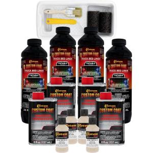 imageCustom Coat Federal Standard Color  33510 Sandstone T81 Urethane RollOn BrushOn or SprayOn Truck Bed Liner 1 Gallon Kit with Roller Applicator Kit  Textured Car Auto Protective Coating