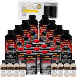 imageCustom Coat Federal Standard Color  33510 Sandstone T81 Urethane RollOn BrushOn or SprayOn Truck Bed Liner 2 Gallon Kit with Roller Applicator Kit  Textured Car Auto Protective Coating