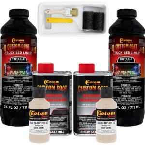 imageCustom Coat Federal Standard Color  33510 Sandstone T81 Urethane RollOn BrushOn or SprayOn Truck Bed Liner 2 Quart Kit with Roller Applicator Kit  Textured Car Auto Protective Coating