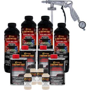 imageCustom Coat Federal Standard Color  33510 Sandstone T81 Urethane SprayOn Truck Bed Liner 1 Gallon Kit with Spray Gun and Regulator  Durable Textured Protective Coating  Easy Mix Car Auto