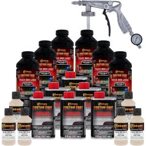 imageCustom Coat Federal Standard Color  33510 Sandstone T81 Urethane SprayOn Truck Bed Liner 15 Gallon Kit with Spray Gun and Regulator  Durable Textured Protective Coating  Car Auto