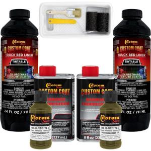 imageCustom Coat Federal Standard Color  34089 Olive Green T74 Urethane RollOn BrushOn or SprayOn Truck Bed Liner 2 Quart Kit with Roller Applicator Kit  Textured Car Auto Protective Coating