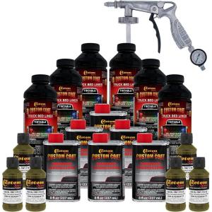 imageCustom Coat Federal Standard Color  34089 Olive Green T74 Urethane SprayOn Truck Bed Liner 15 Gallon Kit with Spray Gun and Regulator  Durable Textured Protective Coating  Car Auto
