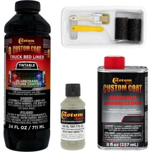 imageCustom Coat Federal Standard Color  34432 Gray Green T75 Urethane RollOn BrushOn or SprayOn Truck Bed Liner 1 Quart Kit with Roller Applicator Kit  Textured Car Auto Protective Coating