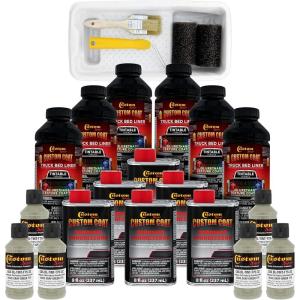 imageCustom Coat Federal Standard Color  34432 Gray Green T75 Urethane RollOn BrushOn or SprayOn Truck Bed Liner 15 Gallon Kit with Roller Applicator Kit  Textured Auto Protective Coating
