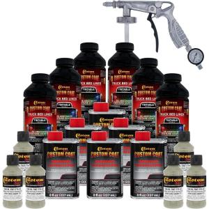 imageCustom Coat Federal Standard Color  34432 Gray Green T75 Urethane SprayOn Truck Bed Liner 15 Gallon Kit with Spray Gun and Regulator  Durable Textured Protective Coating  Car Auto