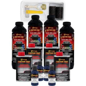 imageCustom Coat Federal Standard Color  35048 Navy Blue Urethane RollOn BrushOn or SprayOn Truck Bed Liner 1 Gallon Kit with Roller Applicator Kit  Textured Car Auto Protective Coating