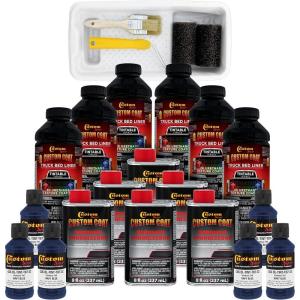 imageCustom Coat Federal Standard Color  35048 Navy Blue Urethane RollOn BrushOn or SprayOn Truck Bed Liner 15 Gallon Kit with Roller Applicator Kit  Textured Auto Protective Coating