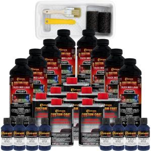 imageCustom Coat Federal Standard Color  35048 Navy Blue Urethane RollOn BrushOn or SprayOn Truck Bed Liner 2 Gallon Kit with Roller Applicator Kit  Textured Car Auto Protective Coating