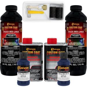 imageCustom Coat Federal Standard Color  35048 Navy Blue Urethane RollOn BrushOn or SprayOn Truck Bed Liner 2 Quart Kit with Roller Applicator Kit  Textured Car Auto Protective Coating