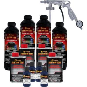 imageCustom Coat Federal Standard Color  35048 Navy Blue Urethane SprayOn Truck Bed Liner 1 Gallon Kit with Spray Gun and Regulator  Durable Textured Protective Coating  Easy Mix Car Auto