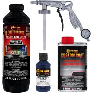 imageCustom Coat Federal Standard Color  35048 Navy Blue Urethane SprayOn Truck Bed Liner 1 Quart Kit with Spray Gun and Regulator  Durable Textured Protective Coating  Easy Mix Car Auto