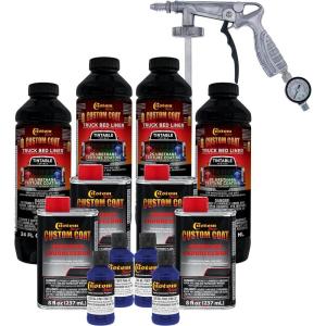 imageCustom Coat Federal Standard Color  35056 Ultramarine Blue T86 Urethane SprayOn Truck Bed Liner 1 Gallon Kit with Spray Gun and Regulator  Durable Textured Protective Coating  Easy Mix Car Auto