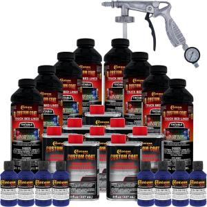 imageCustom Coat Federal Standard Color  35056 Ultramarine Blue T86 Urethane SprayOn Truck Bed Liner 2 Gallon Kit with Spray Gun and Regulator  Durable Textured Protective Coating  Easy Mix Car Auto