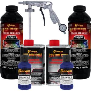 imageCustom Coat Federal Standard Color  35056 Ultramarine Blue T86 Urethane SprayOn Truck Bed Liner 2 Quart Kit with Spray Gun and Regulator  Durable Textured Protective Coating  Easy Mix Car Auto
