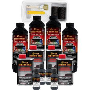 imageCustom Coat Federal Standard Color  36118 Battleship Dark Gray T89 Urethane RollOn BrushOn or SprayOn Truck Bed Liner 1 Gallon Kit with Roller Applicator Kit  Textured Protective Coating