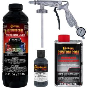imageCustom Coat Federal Standard Color  36118 Battleship Dark Gray T89 Urethane SprayOn Truck Bed Liner 1 Quart Kit with Spray Gun and Regulator  Durable Textured Protective Coating  Easy Mix