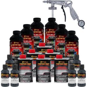 imageCustom Coat Federal Standard Color  36118 Battleship Dark Gray T89 Urethane SprayOn Truck Bed Liner 15 Gallon Kit with Spray Gun and Regulator  Durable Textured Protective Coating 