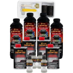imageCustom Coat Federal Standard Color  36270 Haze Gray T88 Urethane RollOn BrushOn or SprayOn Truck Bed Liner 1 Gallon Kit with Roller Applicator Kit  Textured Car Auto Protective Coating