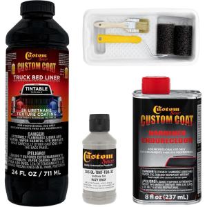 imageCustom Coat Federal Standard Color  36270 Haze Gray T88 Urethane RollOn BrushOn or SprayOn Truck Bed Liner 1 Quart Kit with Roller Applicator Kit  Textured Car Auto Protective Coating