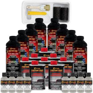 imageCustom Coat Federal Standard Color  36270 Haze Gray T88 Urethane RollOn BrushOn or SprayOn Truck Bed Liner 2 Gallon Kit with Roller Applicator Kit  Textured Car Auto Protective Coating