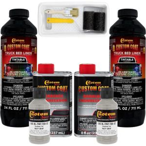 imageCustom Coat Federal Standard Color  36270 Haze Gray T88 Urethane RollOn BrushOn or SprayOn Truck Bed Liner 2 Quart Kit with Roller Applicator Kit  Textured Car Auto Protective Coating