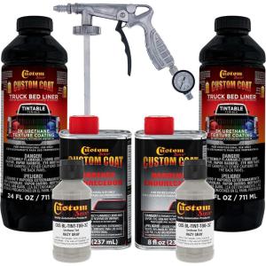 imageCustom Coat Federal Standard Color  36270 Haze Gray T88 Urethane SprayOn Truck Bed Liner 2 Quart Kit with Spray Gun and Regulator  Durable Textured Protective Coating  Easy Mix Car Auto