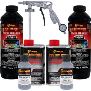 imageCustom Coat Federal Standard Color  36300 Aircraft Gray T92 Urethane SprayOn Truck Bed Liner 2 Quart Kit with Spray Gun and Regulator  Durable Textured Protective Coating  Easy Mix Car Auto
