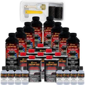 imageCustom Coat Federal Standard Color  36375 Light Gray T9 Urethane RollOn BrushOn or SprayOn Truck Bed Liner 2 Gallon Kit with Roller Applicator Kit  Textured Car Auto Protective Coating