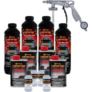 imageCustom Coat Federal Standard Color  36375 Light Gray T9 Urethane SprayOn Truck Bed Liner 1 Gallon Kit with Spray Gun and Regulator  Durable Textured Protective Coating  Easy Mix Car Auto