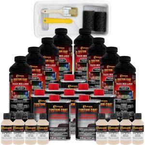 imageCustom Coat Federal Standard Color  36521 Frost Beige T84 Urethane RollOn BrushOn or SprayOn Truck Bed Liner 2 Gallon Kit with Roller Applicator Kit  Textured Car Auto Protective Coating