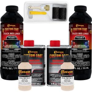 imageCustom Coat Federal Standard Color  36521 Frost Beige T84 Urethane RollOn BrushOn or SprayOn Truck Bed Liner 2 Quart Kit with Roller Applicator Kit  Textured Car Auto Protective Coating