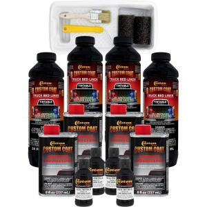 imageCustom Coat Federal Standard Color  37031 Camo Smoke Black T93 Urethane RollOn BrushOn or SprayOn Truck Bed Liner 1 Gallon Kit with Roller Applicator Kit  Textured Car Auto Protective Coating