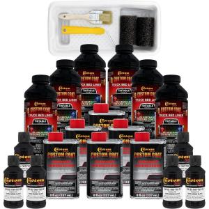imageCustom Coat Federal Standard Color  37031 Camo Smoke Black T93 Urethane RollOn BrushOn or SprayOn Truck Bed Liner 15 Gallon Kit with Roller Applicator Kit  Textured Auto Protective Coating
