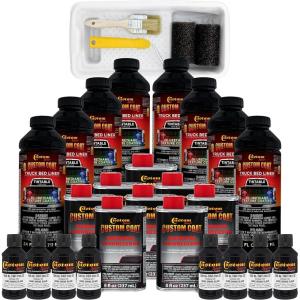 imageCustom Coat Federal Standard Color  37031 Camo Smoke Black T93 Urethane RollOn BrushOn or SprayOn Truck Bed Liner 2 Gallon Kit with Roller Applicator Kit  Textured Car Auto Protective Coating