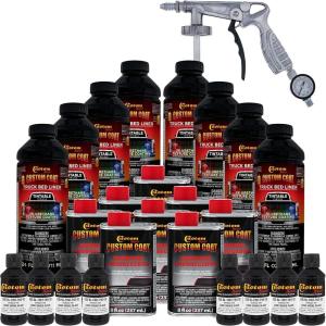 imageCustom Coat Federal Standard Color  37031 Camo Smoke Black T93 Urethane SprayOn Truck Bed Liner 2 Gallon Kit with Spray Gun and Regulator  Durable Textured Protective Coating  Easy Mix Car Auto
