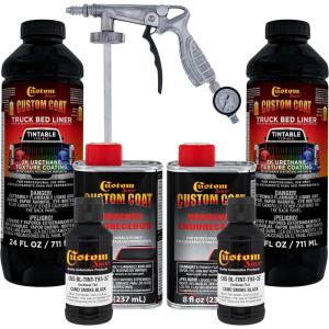 imageCustom Coat Federal Standard Color  37031 Camo Smoke Black T93 Urethane SprayOn Truck Bed Liner 2 Quart Kit with Spray Gun and Regulator  Durable Textured Protective Coating  Easy Mix Car Auto