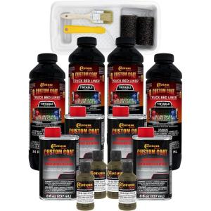 imageCustom Coat Federal Standard Color  Authentic WWII Olive Drab T73 Urethane RollOn BrushOn or SprayOn Truck Bed Liner 1 Gallon Kit with Roller Applicator Kit  Textured Protective Coating