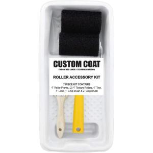 imageCustom Coat Texture Paint ampamp Bedliner Roller Accessory Application Kit with Chip Brushes Tray ampamp Roller Frame Includes 2 roller covers in Kit