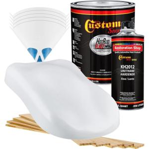 imageCustom Shop  Alpine White  Hot Rod Flatz Flat Matte Satin Urethane Auto Paint  Complete Gallon Paint Kit  Professional Low Sheen Automotive Car Truck Coating 41 Mix Ratio