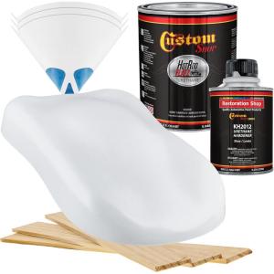 imageCustom Shop  Alpine White  Hot Rod Flatz Flat Matte Satin Urethane Auto Paint  Complete Quart Paint Kit  Professional Low Sheen Automotive Car Truck Coating 41 Mix Ratio