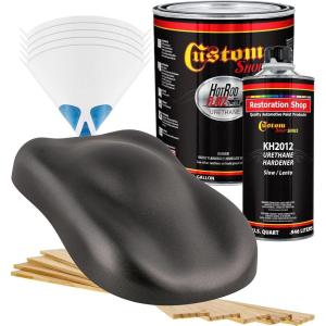 imageCustom Shop  Anthracite Gray Metallic  Hot Rod Flatz Flat Matte Satin Urethane Auto Paint  Complete Gallon Paint Kit  Professional Low Sheen Automotive Car Truck Coating 41 Mix Ratio